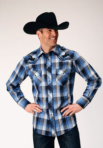 Men's Long Sleeve Western Shirt - Embroidered Yoke