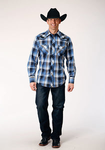 Men's Long Sleeve Western Shirt - Embroidered Yoke