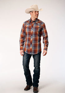 Men's Long Sleeve Western Shirt - Embroidered Yoke