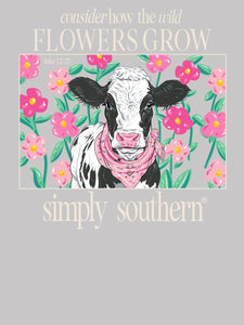 Simply Southern Cow Wild Flowers Long Sleeve T-shirt