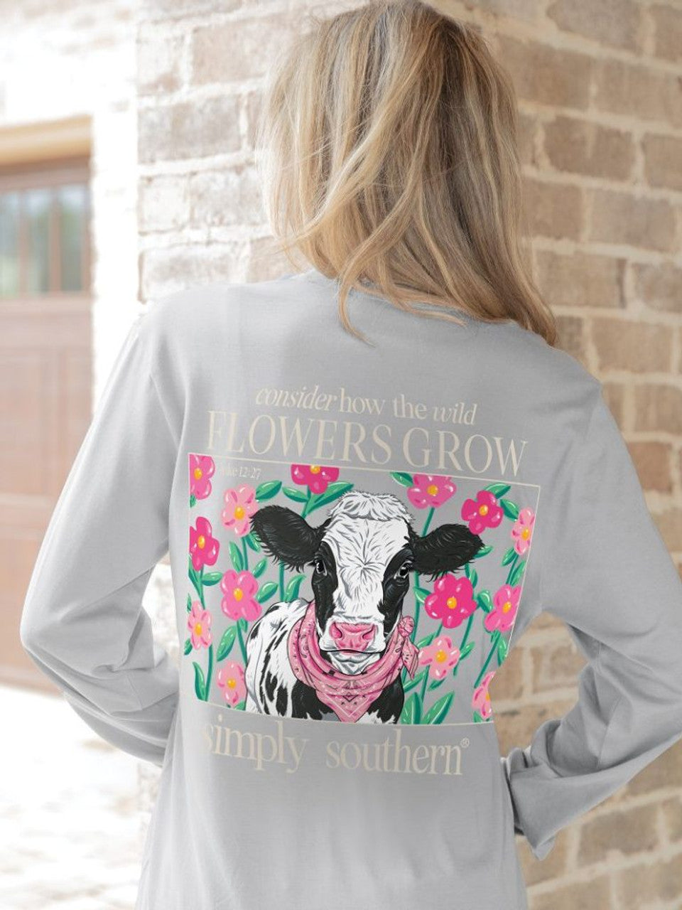 Simply Southern Cow Wild Flowers Long Sleeve T-shirt