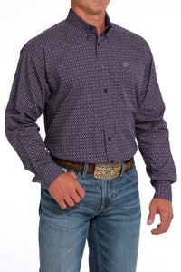 Cinch Classic Fit Men's Long Sleeve Print Purple