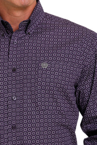 Cinch Classic Fit Men's Long Sleeve Print Purple