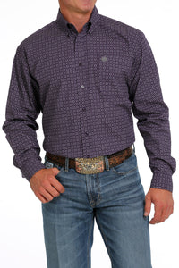 Cinch Classic Fit Men's Long Sleeve Print Purple