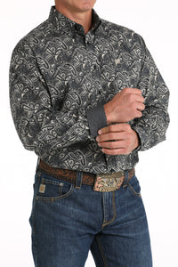 Cinch Classic Men's LS Shirt Paisley Print - Black