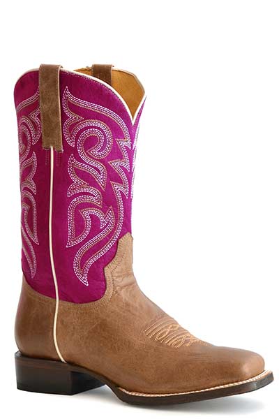 Women's Roper Lady Too / Burnish Light Tan Pink Shaft Western Boot - Nate's Western Wear