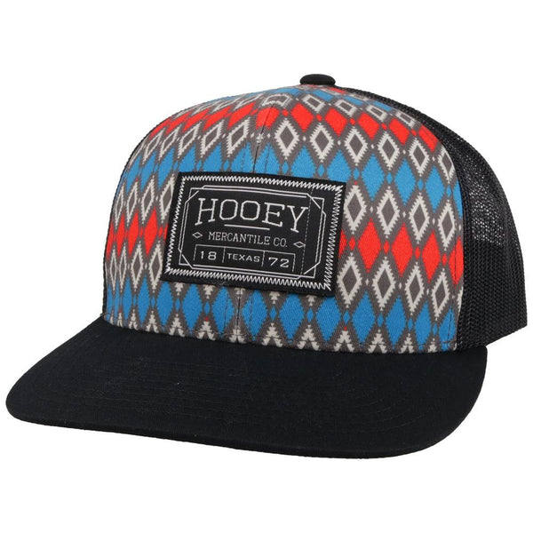 Hooey "DOC" GREY/BLACK HAT W/BLUE & RED PRINT - Nate's Western Wear