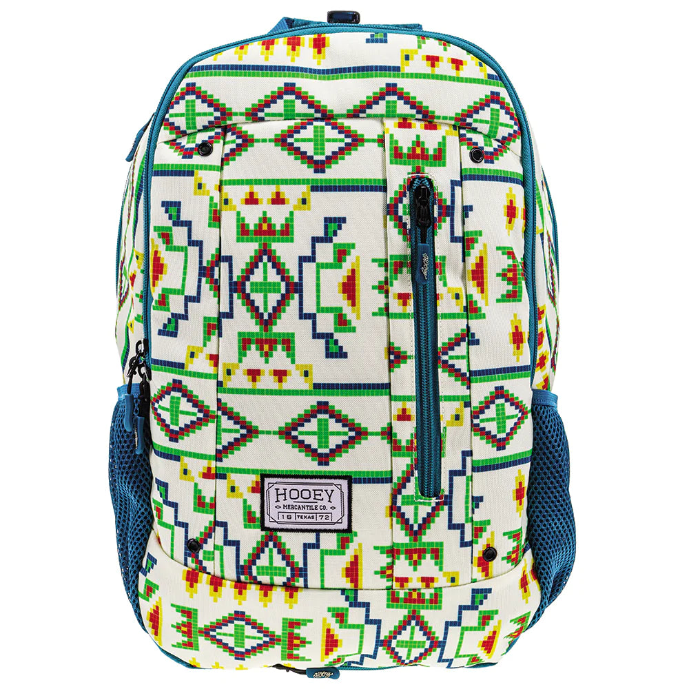 Hooey "ROCKSTAR" Cream/Teal w/ Breaded Pattern Backpack - Nate's Western Wear