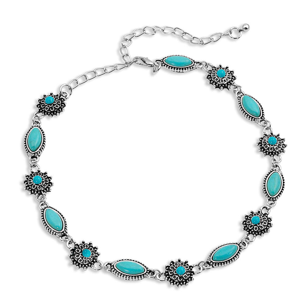 Turquoise Filigree Choker Necklace Attitude Jewelry - Nate's Western Wear