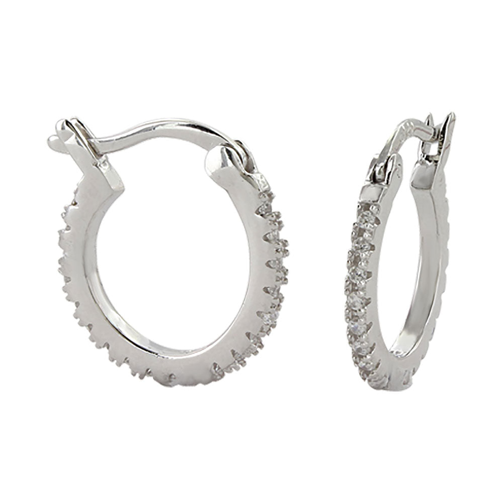 Small Clear Stone Hoop Earrings - Nate's Western Wear