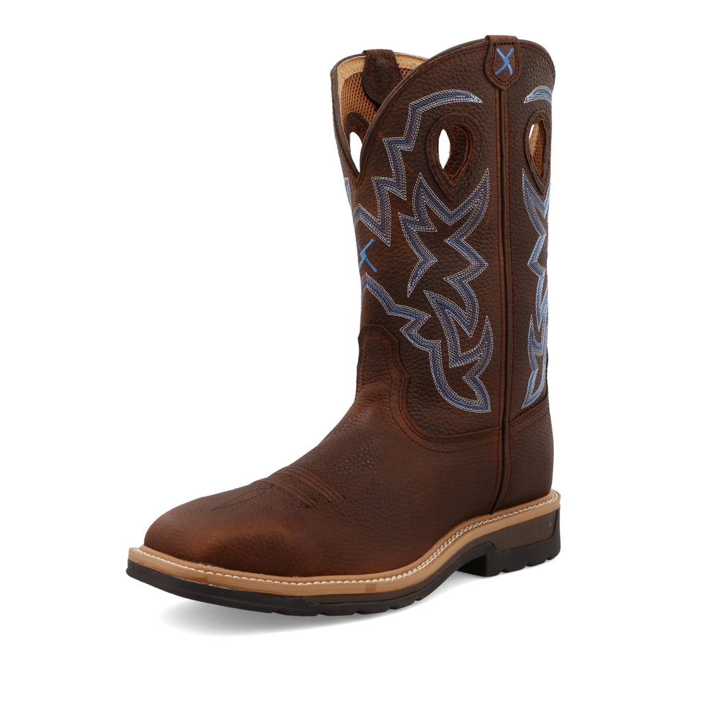 Twisted X Men's 12" Western Work Boot - Brown Pebble & Brown Pebble - Nate's Western Wear