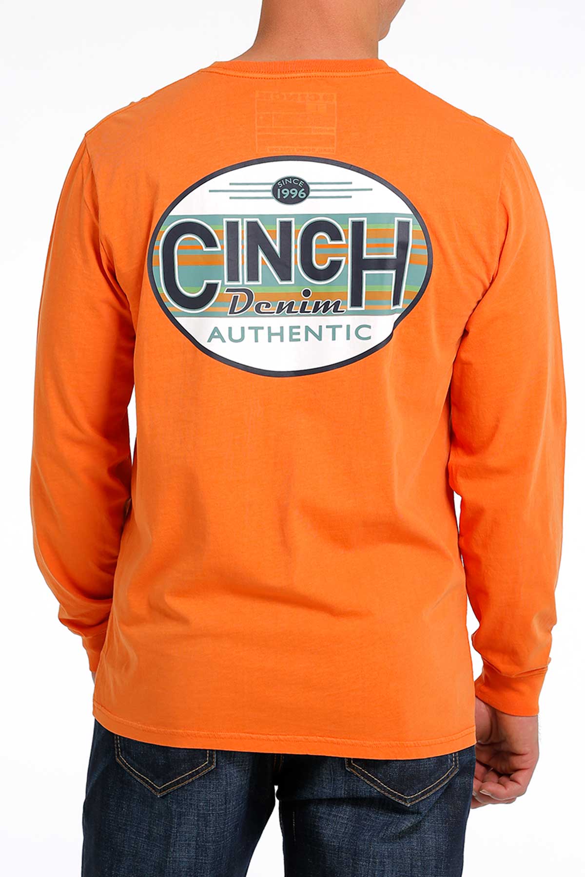 CINCH MEN'S L/S TEE - ORANGE - Nate's Western Wear